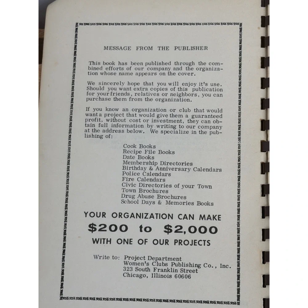 Vintage Washington NH‎ Bicentennial Cook Book Fire Dept Ladies Aux Spirit of 76